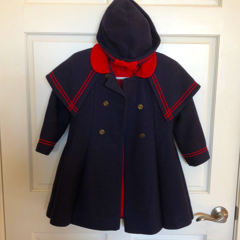 Rothschild child’s 100% wool coat with Hat